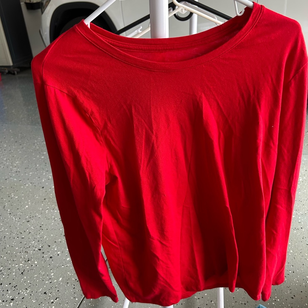 Time and Tru Red Long Sleeve Women's Top